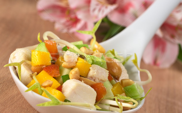 Proaspăt asiatic salată pui mango castravete Imagine de stoc © ildi