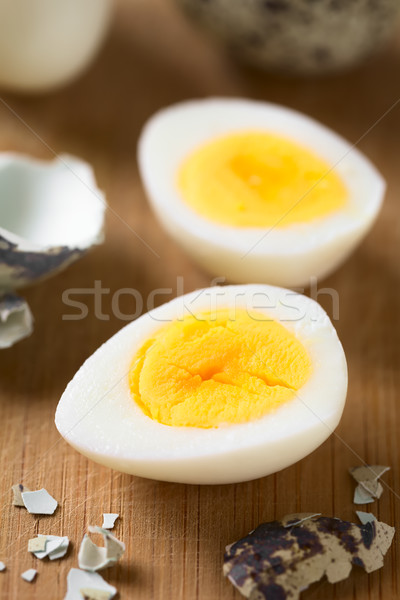 Hard Boiled Quail Egg Halves Stock photo © ildi
