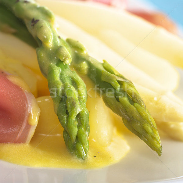 Asparagus, Potato, Ham Stock photo © ildi