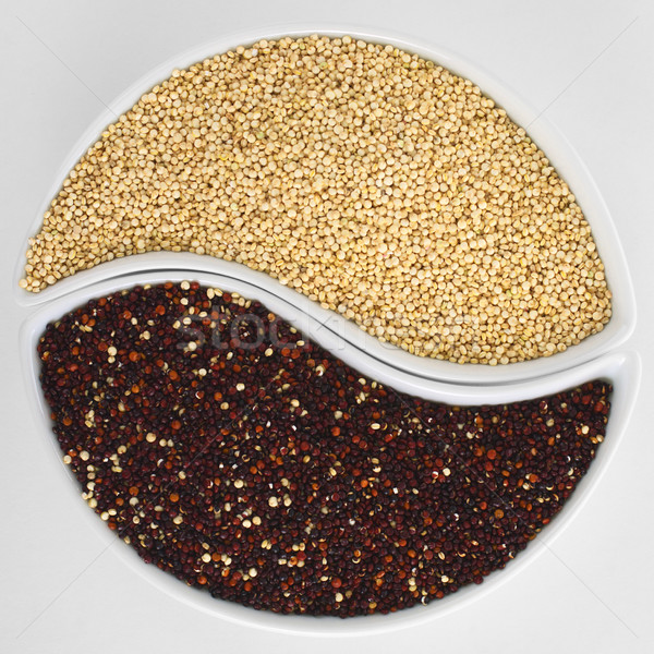 Stock photo: Raw Red and White Quinoa Grains