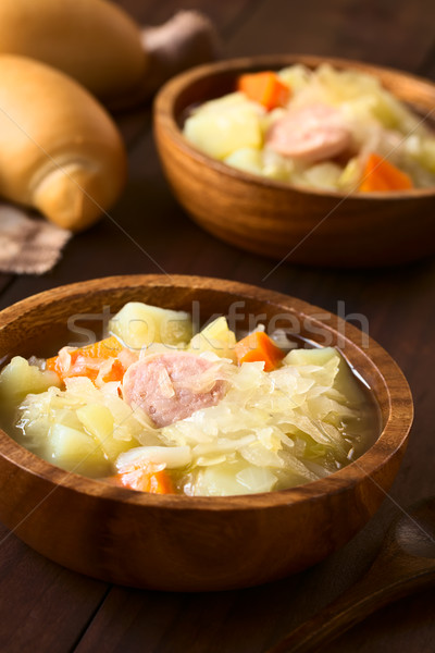 Kiszona kapusta zupa gulasz przygotowany ziemniaczanej marchew Zdjęcia stock © ildi