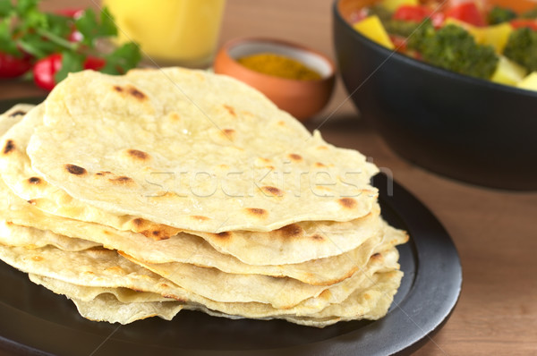 Indian Flatbread Called Chapati Stock photo © ildi