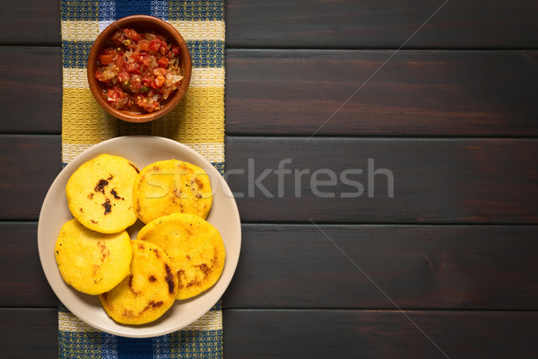 Colombian Arepa with Hogao Sauce Stock photo © ildi