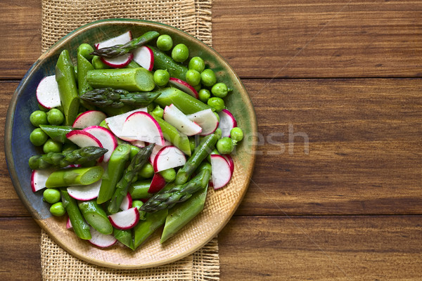 Stockfoto: Groene · asperges · radijs · salade · vers · geserveerd