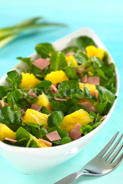 Watercress Pineapple Ham Salad Stock photo © ildi
