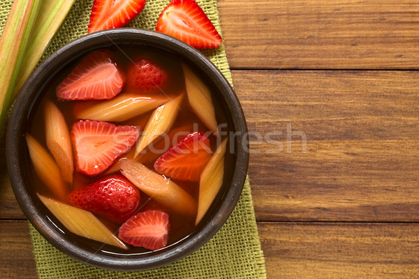 Stock photo: Strawberry and Rhubarb Soup