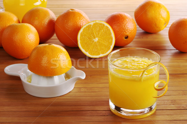 Taze portakal suyu portakal ahşap seçici odak meyve Stok fotoğraf © ildi
