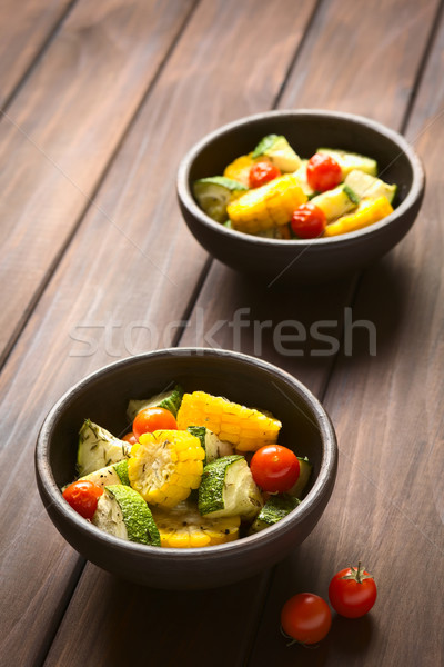 Légumes deux bols courgettes [[stock_photo]] © ildi