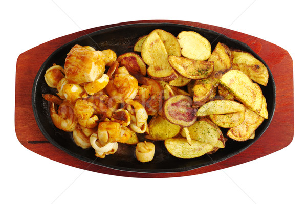 Seafood with Fried Potatoes Stock photo © ildi