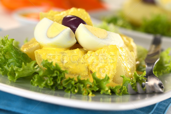 Peruvian Dish Called Papa a la Huancaina Stock photo © ildi