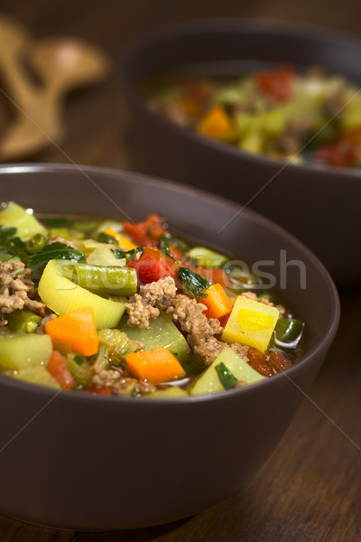 Vegetable Soup with Mincemeat Stock photo © ildi