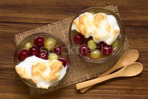 Stewed Gooseberry Dessert with Meringue Stock photo © ildi