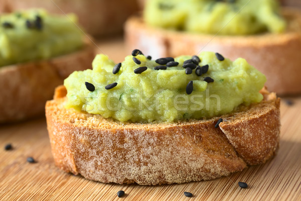 Foto stock: Pan · verde · rebanadas · perejil · negro