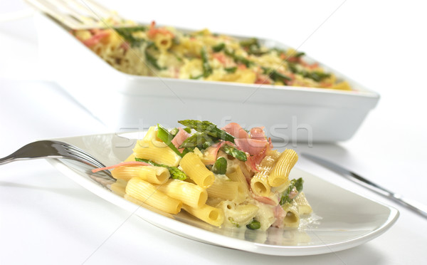 Green Asparagus, Ham and Pasta Casserole  Stock photo © ildi