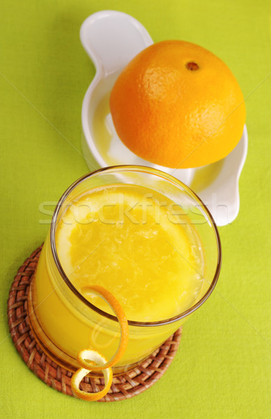 新鮮な オレンジジュース オレンジスライス ガラス 緑 表 ストックフォト © ildi