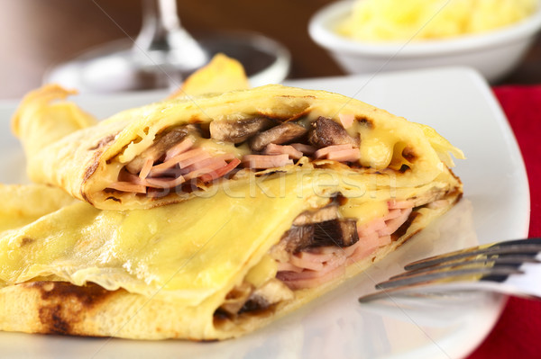 Jambon fromages champignons roulé blanche [[stock_photo]] © ildi