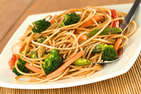 Stock photo: Vegetable Pasta Stir Fry