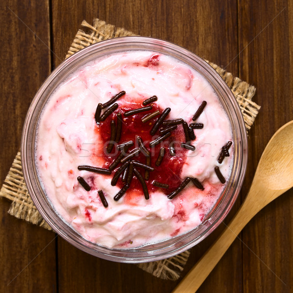 Strawberry Fool with Chocolate Sprinkle Stock photo © ildi