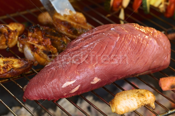 Beef Meat on Barbecue Stock photo © ildi