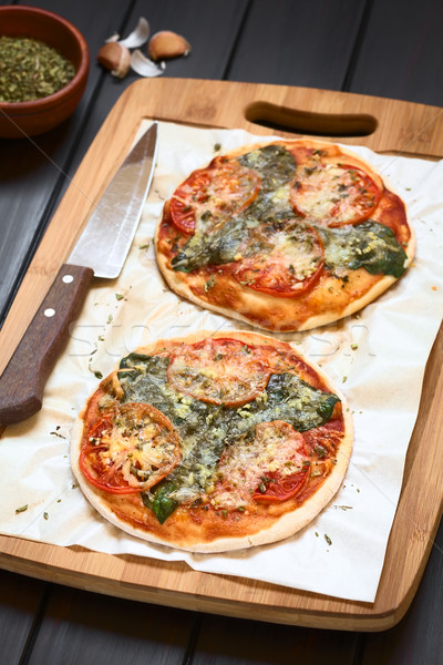 Spinach and Tomato Pizza Stock photo © ildi