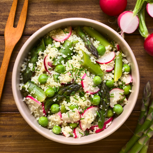 Stockfoto: Couscous · asperges · radijs · salade · vers · groene