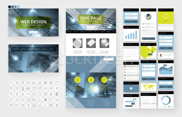 Website design template and interface elements Stock photo © ildogesto