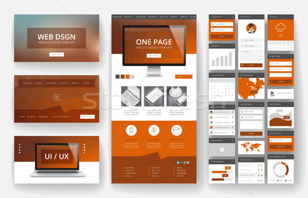 Website design template and interface elements Stock photo © ildogesto