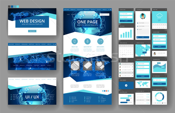 Website design template and interface elements Stock photo © ildogesto