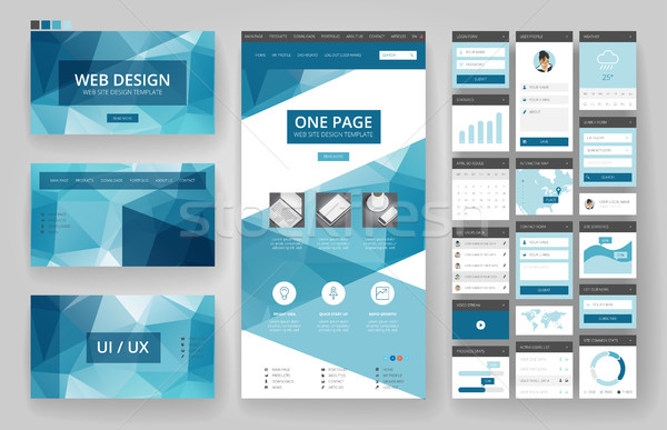 Website design template and interface elements Stock photo © ildogesto