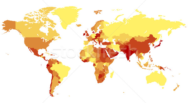 World map with countries in warm colors Stock photo © ildogesto