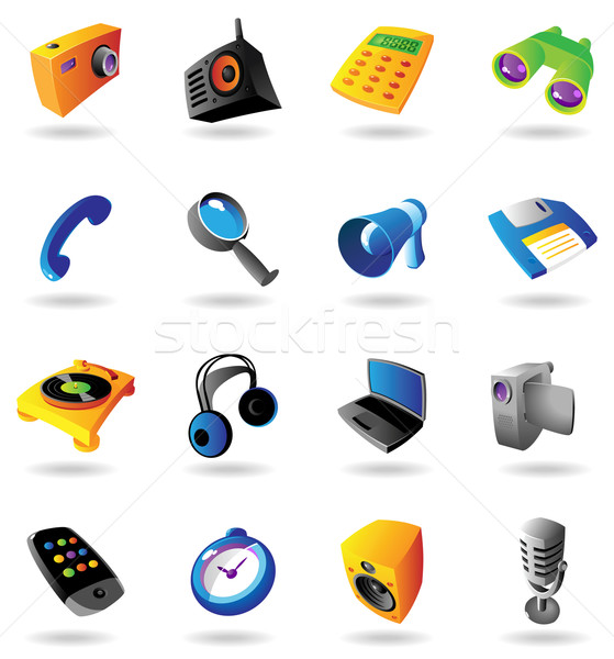 Realistic icons set for various devices Stock photo © ildogesto