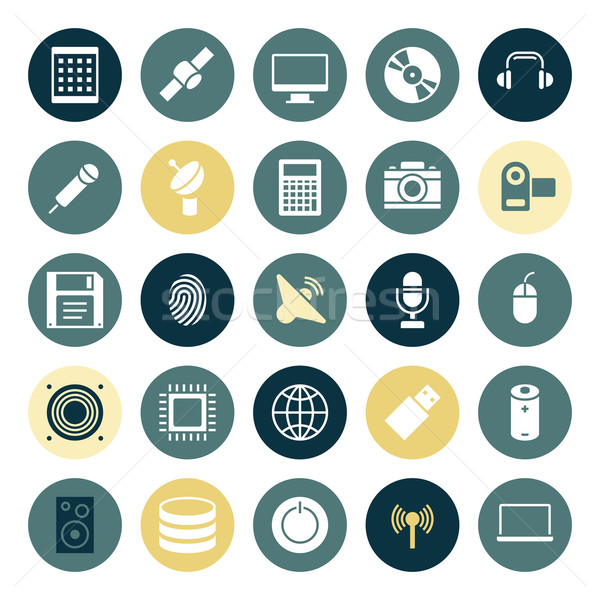 Flat design icons for technology and devices Stock photo © ildogesto