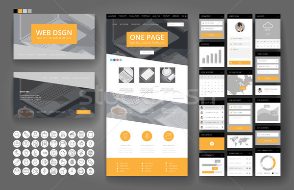 Website design template and interface elements Stock photo © ildogesto