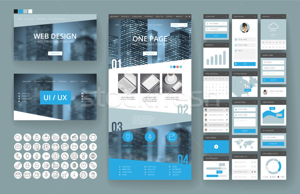 Website design template and interface elements Stock photo © ildogesto