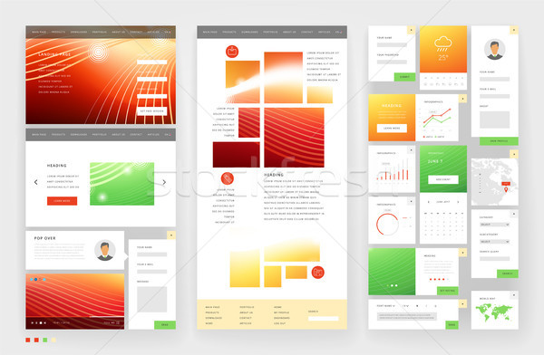 Stok fotoğraf: Web · sitesi · şablon · dizayn · arayüz · elemanları · web