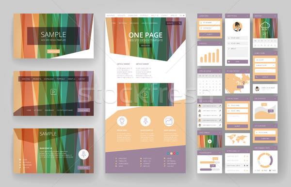 Website design template and interface elements Stock photo © ildogesto