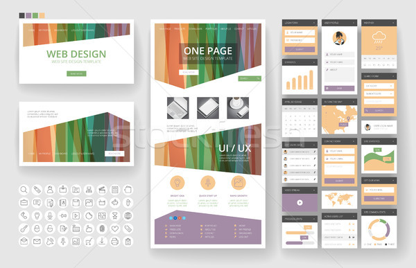 Website design template and interface elements Stock photo © ildogesto