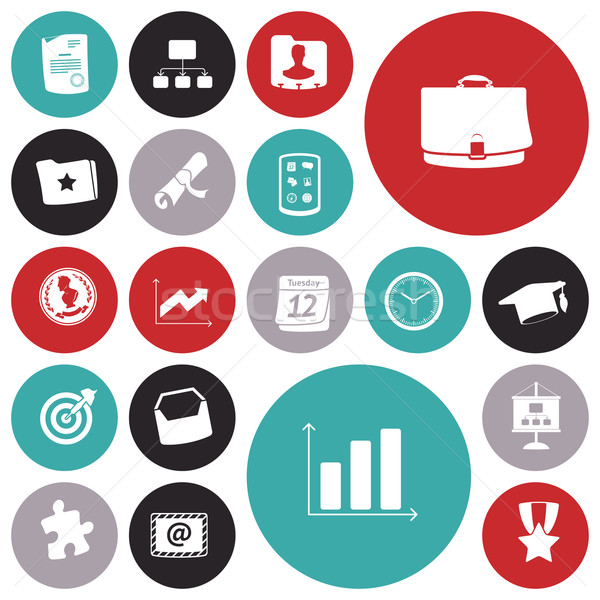 Flat design icons for business and finance. Stock photo © ildogesto