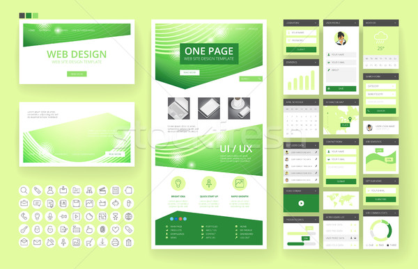 Website design template and interface elements Stock photo © ildogesto