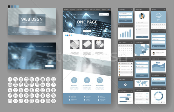 Website design template and interface elements Stock photo © ildogesto