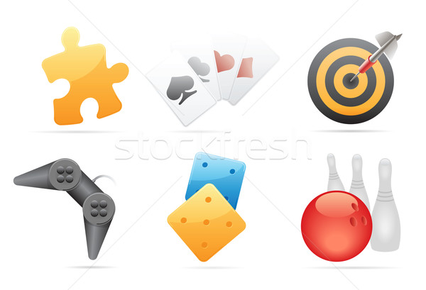 Icons for games, leisure and gambling Stock photo © ildogesto