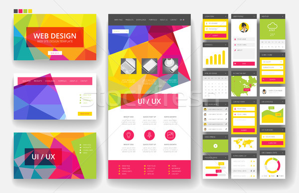Website design template and interface elements Stock photo © ildogesto