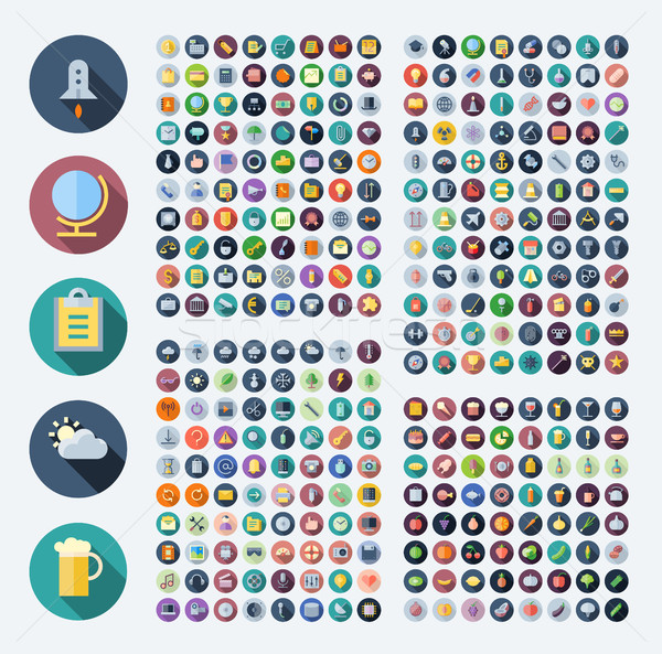 Icons for business, technology, industrial, food and drinks Stock photo © ildogesto