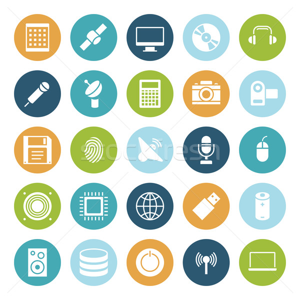 Flat design icons for technology and devices Stock photo © ildogesto