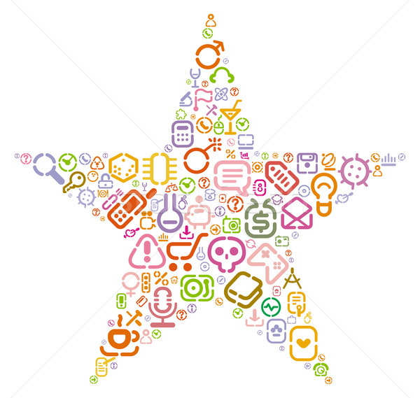 Stencil icons in star shape Stock photo © ildogesto