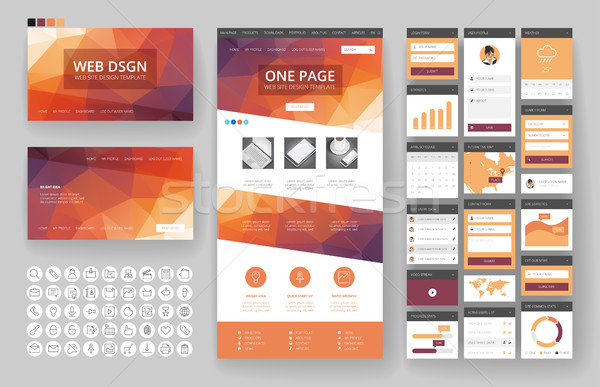 Website design template and interface elements Stock photo © ildogesto
