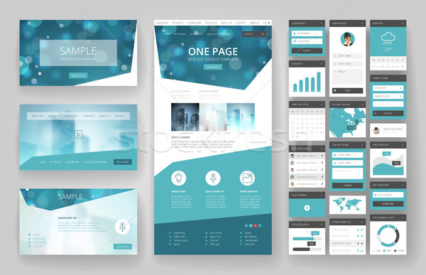 Website design template and interface elements Stock photo © ildogesto