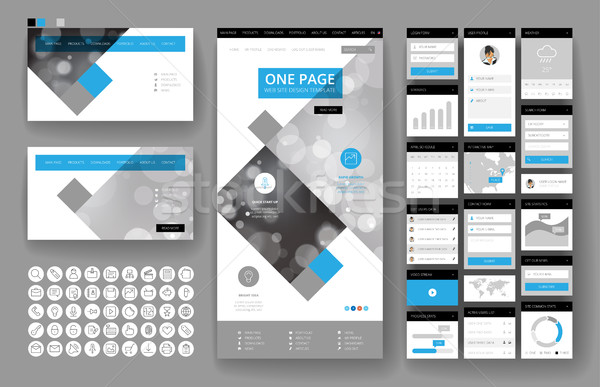 Website design template and interface elements Stock photo © ildogesto