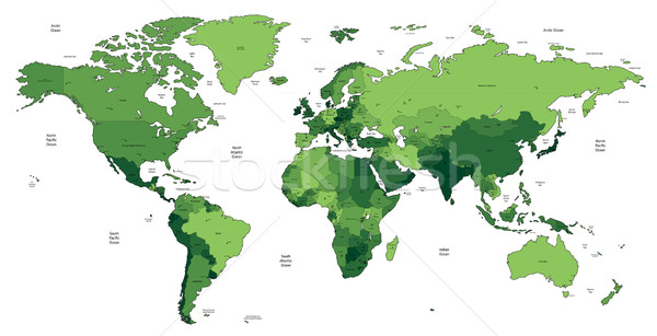 Green detailed World map Stock photo © ildogesto