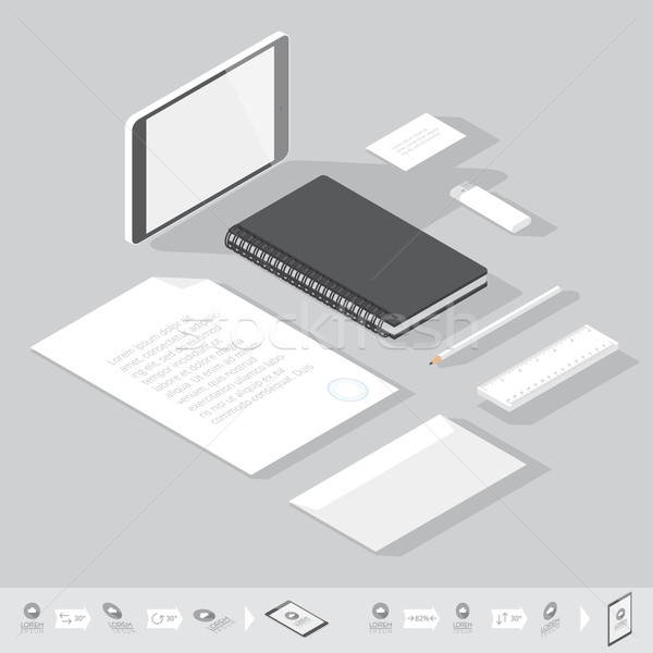 Isometric corporate identity template Stock photo © ildogesto